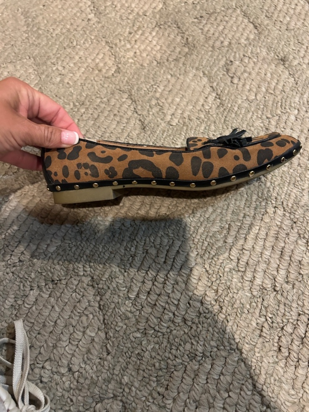 Dolce Vita Leopard Print Tassel Loafers in Brown & Black - Picture 9 of 11